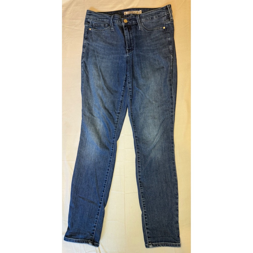Athleta Sculpt Tight Skinny Jeans Dark Wash‎ Blue Stretch Denim Womens Size 4